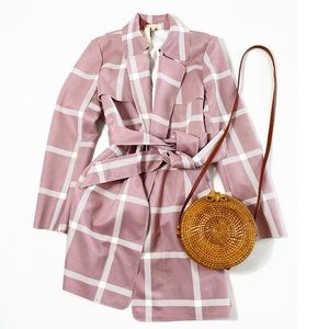NWT Solitaire TRENCH Coat Pink and White - Size L
